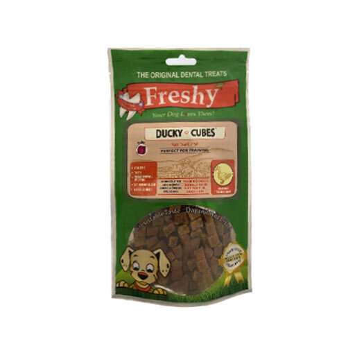 تصویر تشویقی مکعبی دنتال سگ فرشی با طعم گوشت اردک وزن 80 گرم