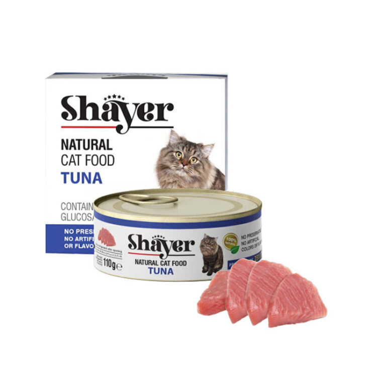 تصویر کنسرو نچرال مخصوص گربه با طعم ماهی تن شایر وزن 250 گرم