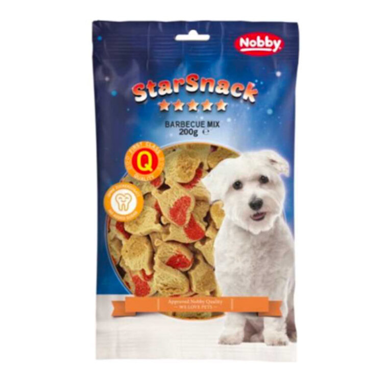 تصویر تشويقي دندانی سگ نوبی میکس با طعم باربیکیو وزن 200 گرم