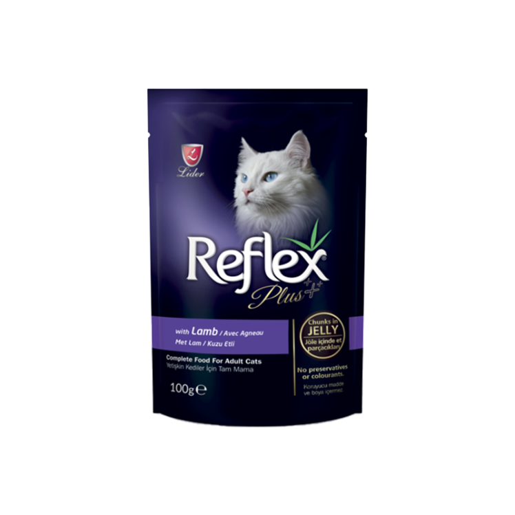 پوچ گربه رفلکس پلاس مدل بره در ژله وزن 100 گرم