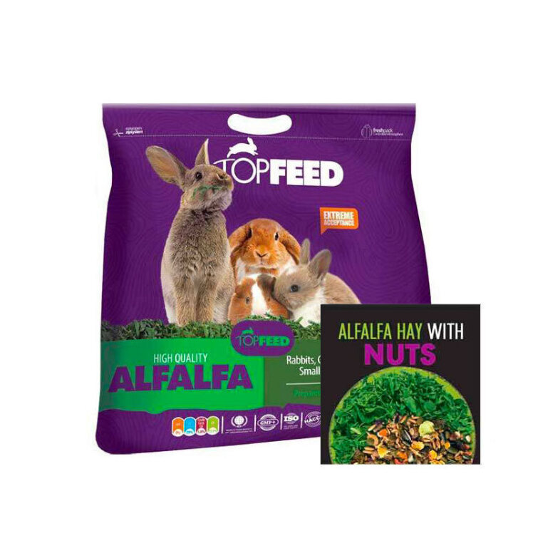 تصویر یونجه جوندگان همراه با آجیل تاپ فید وزن 1 کیلوگرم