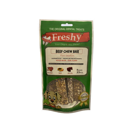 تصویر تشویقی دنتال سگ فرشی با طعم گوشت بسته 25 عددی