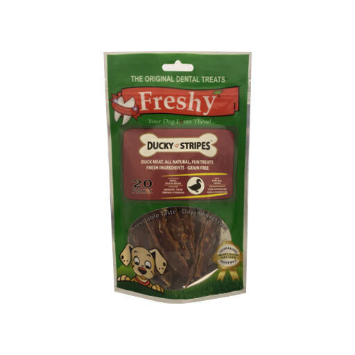 تصویر تشویقی دنتال سگ فرشی با طعم گوشت اردک بسته 20 عددی