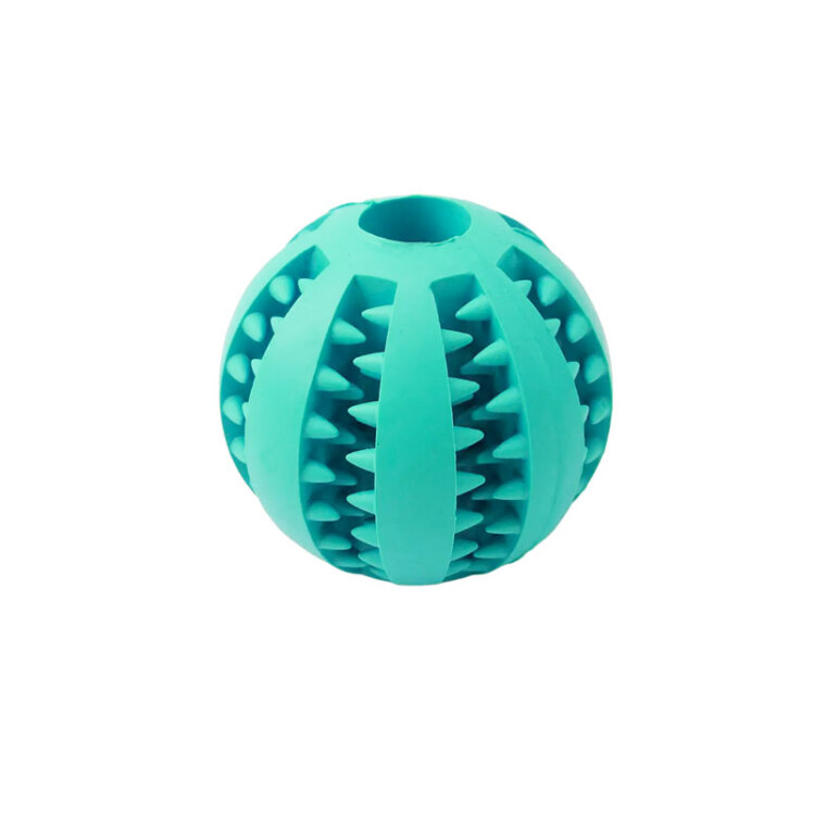 تصویر اسباب بازی سگ توپ تشویقی شیاردار لاتکس