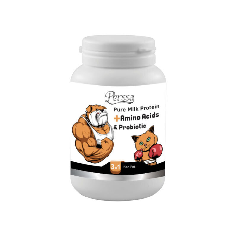  تصویر پودر اسیدهای آمینه و پروتئین سگ و گربه پرسا وزن 200 گرم 