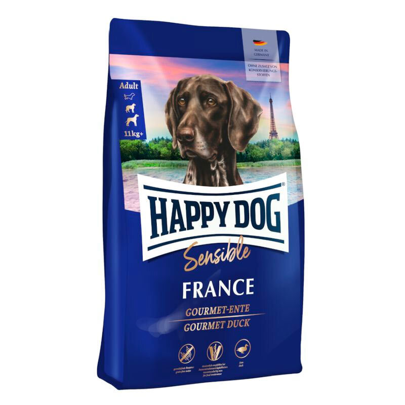  تصویر غذای خشک سوپر پرمیوم سگ بالغ حساس هپی داگ وزن 4 کیلوگرم 