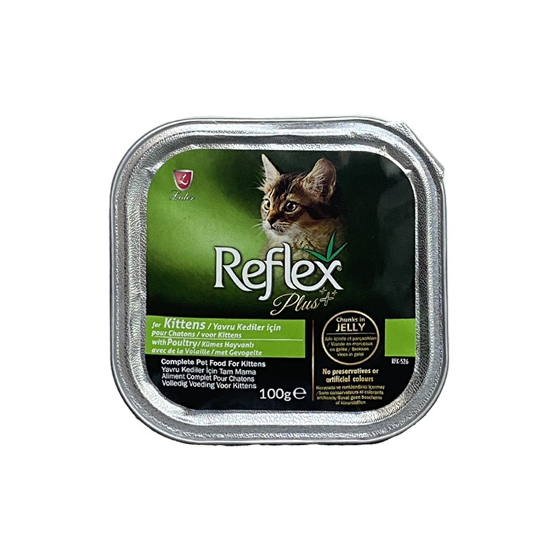  خوراک کاسه‌ ای بچه گربه رفلکس پلاس مدل مرغ وزن 100 گرم 