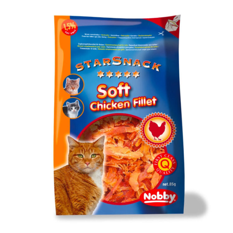 تصویر تشويقي گربه نوبی با طعم فیله مرغ وزن 85 گرم