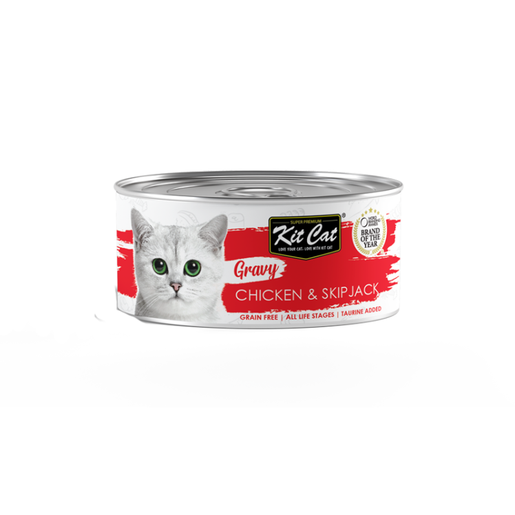 کنسرو غذای گربه کیت کت مدل مرغ و ماهی در سس وزن 70 گرم 