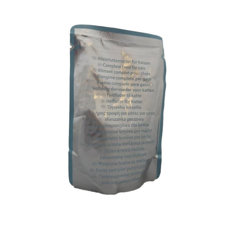 تصویر پوچ مخصوص گربه با طعم سالمون و گیاه در سس کچت وزن 100 گرم