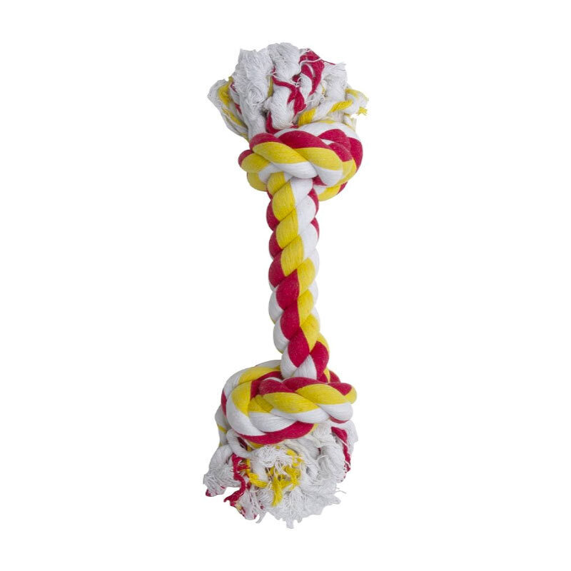  تصویر اسباب بازی استخوان طعم دار کنفی سگ هاگن طول 18 سانتی متر رنگ زرد و قرمز و سفید 
