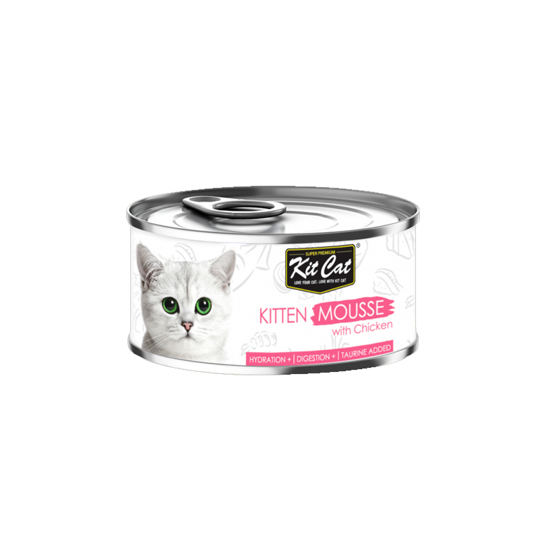  تصویر کنسرو غذا بچه گربه کیت کت با طعم مرغ وزن 80 گرم 