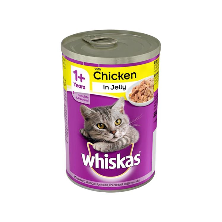 کنسرو غذای گربه ویسکاس مدل مرغ در ژله وزن 390 گرم