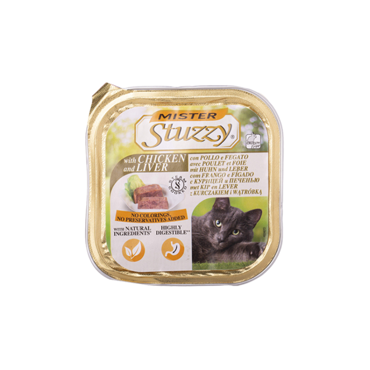 غذای کاسه ای گربه استوزی مدل مرغ و جگر وزن 100 گرم