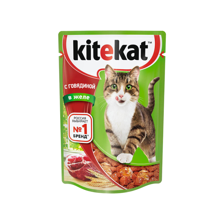 پوچ گربه کیت کت مدل گوشت گاو در ژله وزن 85 گرم