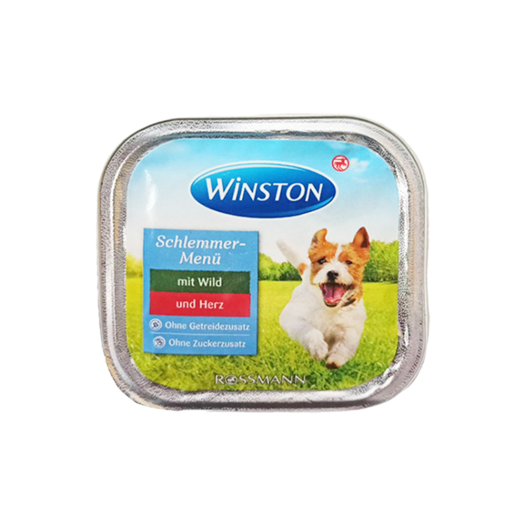 غذای کاسه‌ای سگ وینستون مدل گوشت شکار و دل وزن 150 گرم