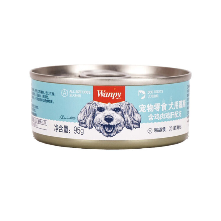 تصویر کنسرو غذای سگ ونپی با طعم مرغ و جگر مرغ وزن 95 گرم