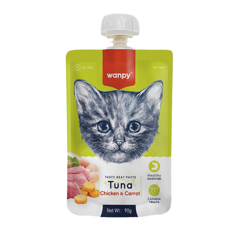  تصویر پودینگ بچه گربه ونپی با طعم ماهی تن، مرغ و هویج وزن 90 گرم 