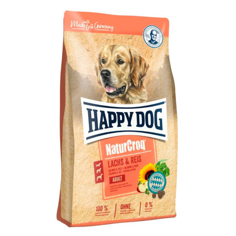  تصویر غذای خشک سگ هپی داگ با طعم سالمون و برنج وزن 4 کیلوگرم 