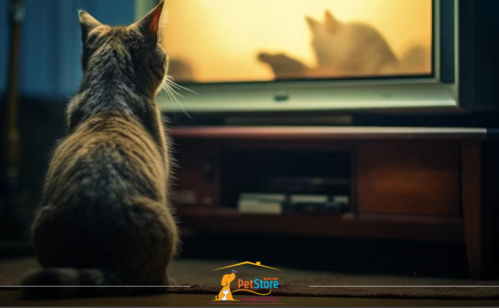 تماشای تلویزیون توسط گربه