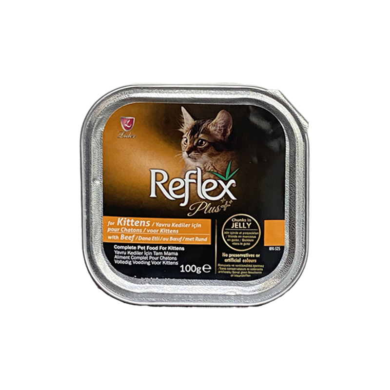  خوراک کاسه‌ ای بچه گربه رفلکس پلاس مدل گوشت وزن 100 گرم 