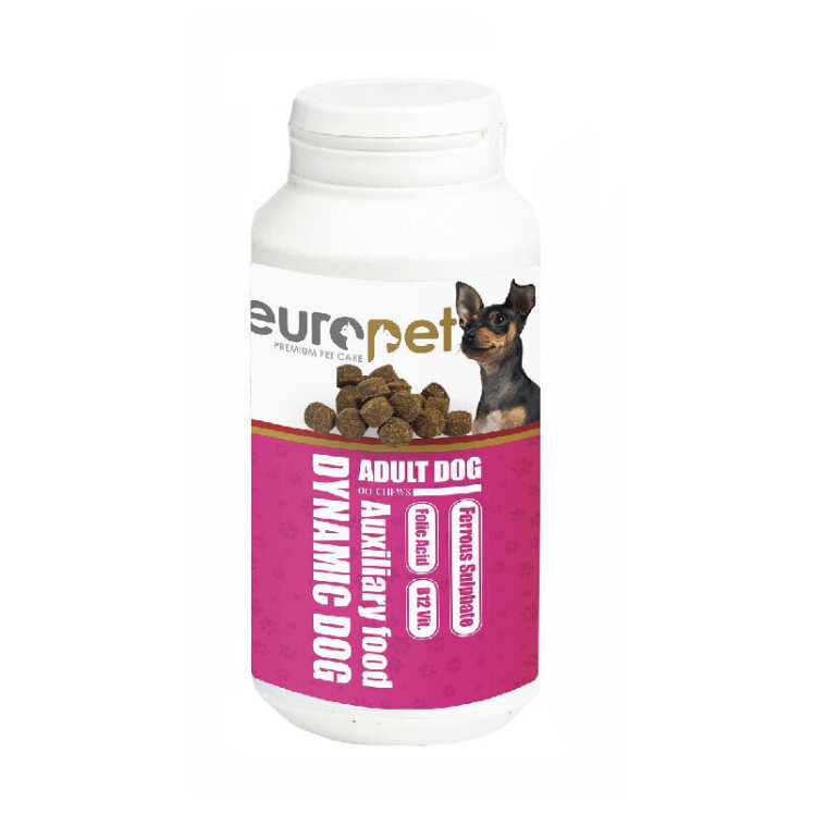 عکس تشویقی مخصوص سگ بالغ یوروپت حاوی ویتامین بسته 60 عددی