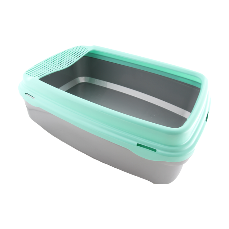 ظرف خاک گربه لبه دار دنیل فیروزه ای طوسی