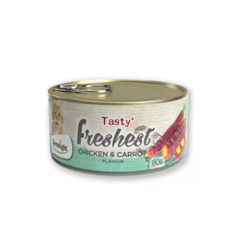 تصویر 1 کنسرو گربه دنتالایت با طعم مرغ و هویج وزن 80 گرم