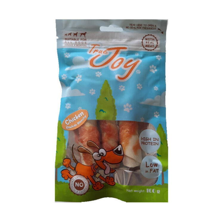 تصویر تشویقی سگ با مغز مانچی دورپیچ مرغ تروجوی وزن 100 گرم