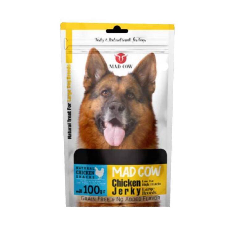تصویر تشویقی سگ نژاد بزرگ مدکاو با طعم گوشت مرغ وزن 100 گرم