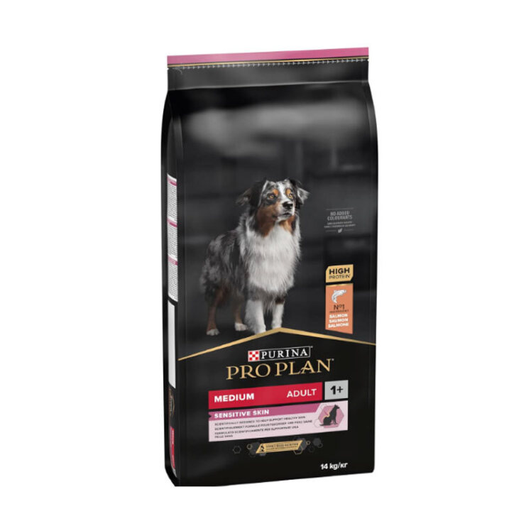 تصویر غذای خشک سگ برای تقویت پوست و کاهش ریزش مو پروپلن با طعم ماهی سالمون وزن 14 کیلوگرم