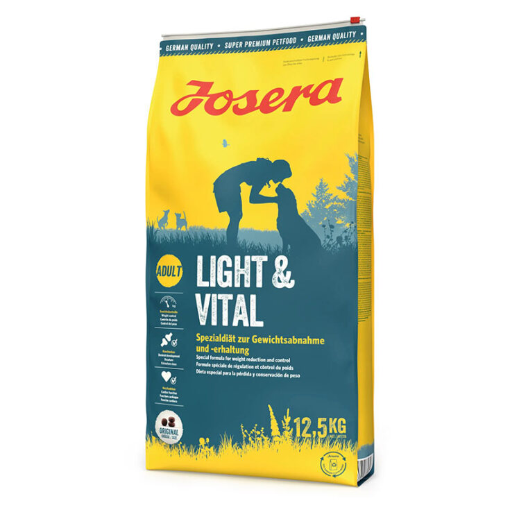 عکس بستهبندی غذای خشک مخصوص سگ بالغ جوسرا مناسب کاهش وزن بدن سگ وزن 12.5 کیلوگرم