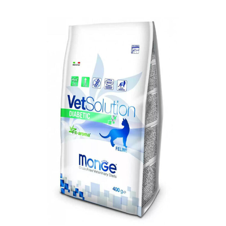 تصویر غذای خشک درمانی مونژ برای گربههای دیابتی وزن 400 گرم