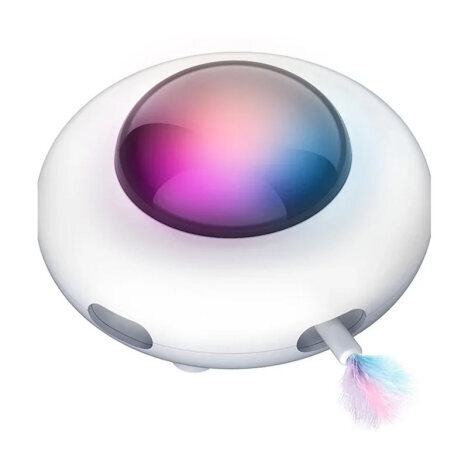 تصویر اسباب بازی بشقاب پرنده پردار گربه از نمای رو به رو