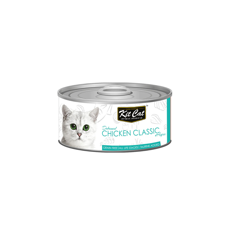  تصویر کنسرو غذا گربه کیت کت با طعم مرغ وزن 80 گرم 