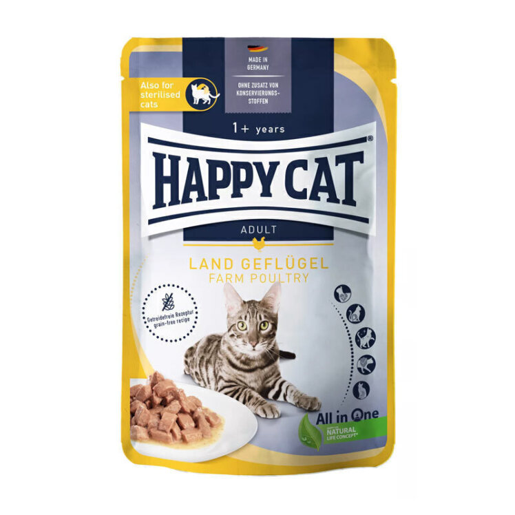 تصویر پوچ گربه هپی کت کولینری با طعم مرغ وزن 85 گرم