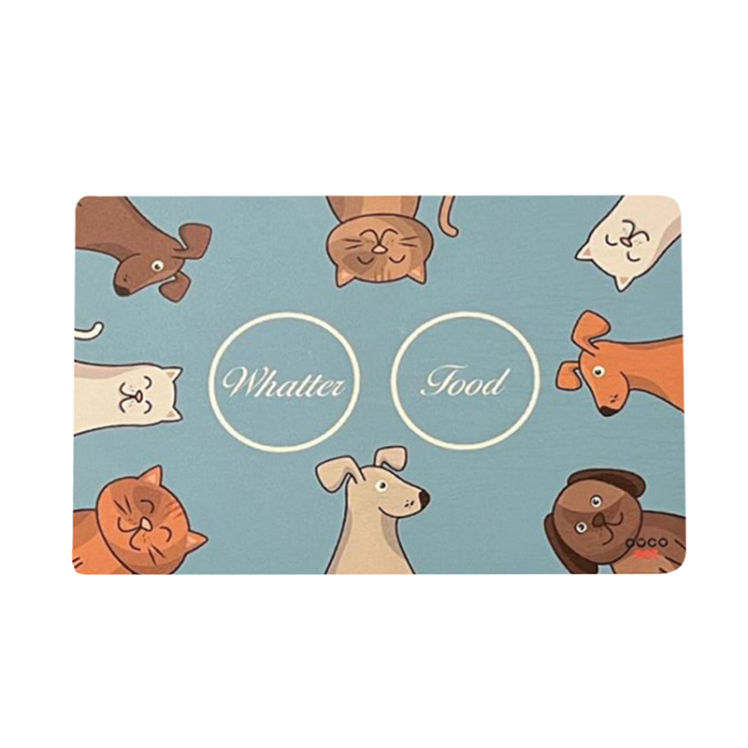 عکس مت زیر آب و غذای پت کوکوپت Cocopet Mat سایز کوچک طرح جای ظرف آب و غذا