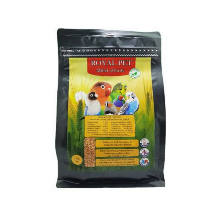 تصویر خوراک ارزن ساده پرندگان رویال پت وزن 1 کیلوگرم