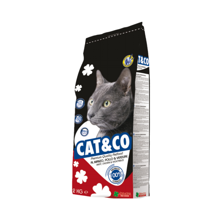 غذای خشک گربه کت اند کو مدل گوشت گاو و مرغ وزن 2 کیلوگرم