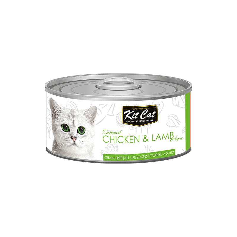  کنسرو غذای گربه کیت کت مدل مرغ و بره وزن 80 گرم 