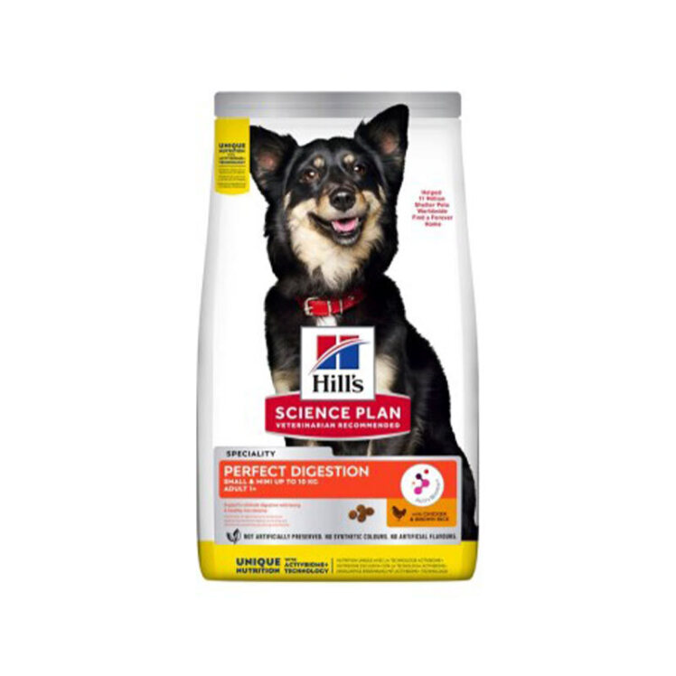 عکس غذای خشک سگ نژاد کوچک هیلز مناسب برای گوارش حساس با طعم مرغ و برنج قهوه‌ای وزن 1.5 کیلوگرم