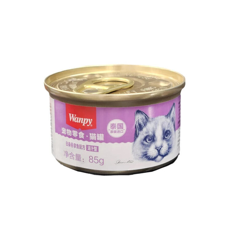 تصویر کنسرو غذای گربه ونپی با طعم گوشت سفید و ماهی تن وزن 85 گرم