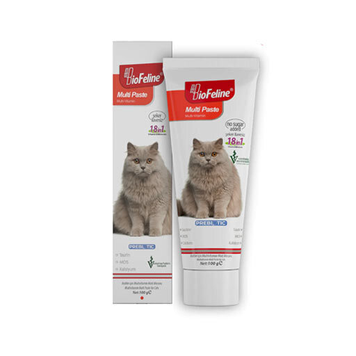  تصویر خمیر مولتی ویتامین گربه بیوفلاین وزن 100 گرم 
