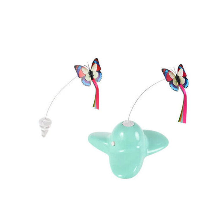 عکس اسباب بازی الکتریکی پروانه چرخان گربه رنگ سبز