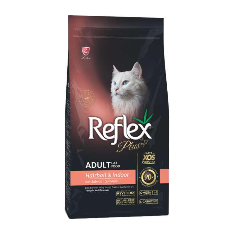غذای خشک گربه رفلکس پلاس مدل هیربال وزن 15 کیلوگرم