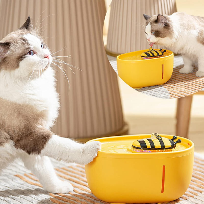  تصویر لایف استایل آبخوری زنبوری مخصوص گربه بی اند فلاور Bee&Flower Cat Water Bowl حجم 2 لیتر 