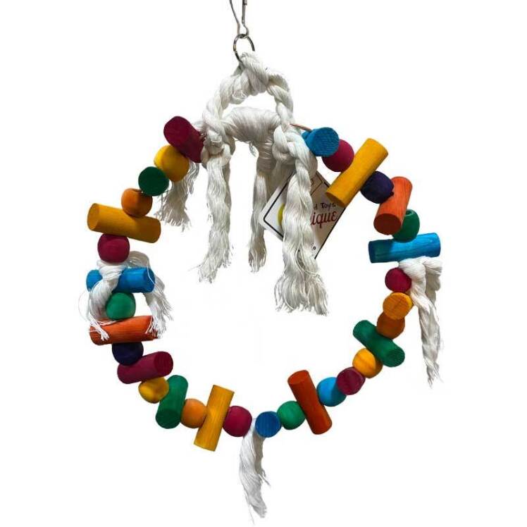 تصویر آویز قفس حلقه استوانه و گوی مخصوص پرندگان یونیک