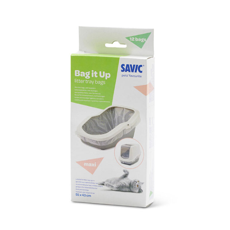 تصویر بسته بندی کیسه مخصوص ظرف خاک گربه ساویک بسته 12 عددی