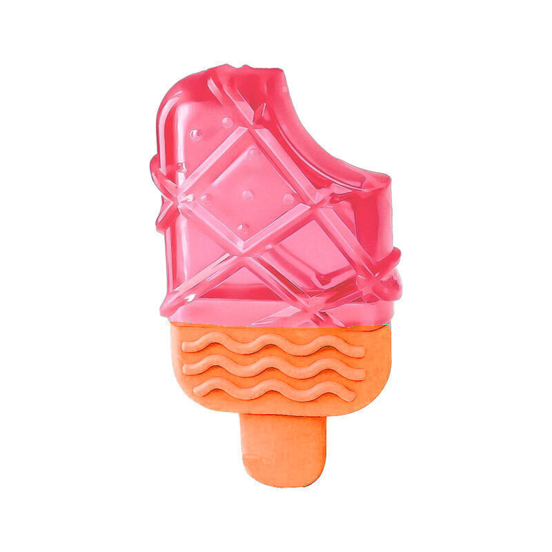  تصویر بستنی چوبی صورتی اسباب بازی دندانی سگ سیلیکونی طرح بستنی پت سرکل 