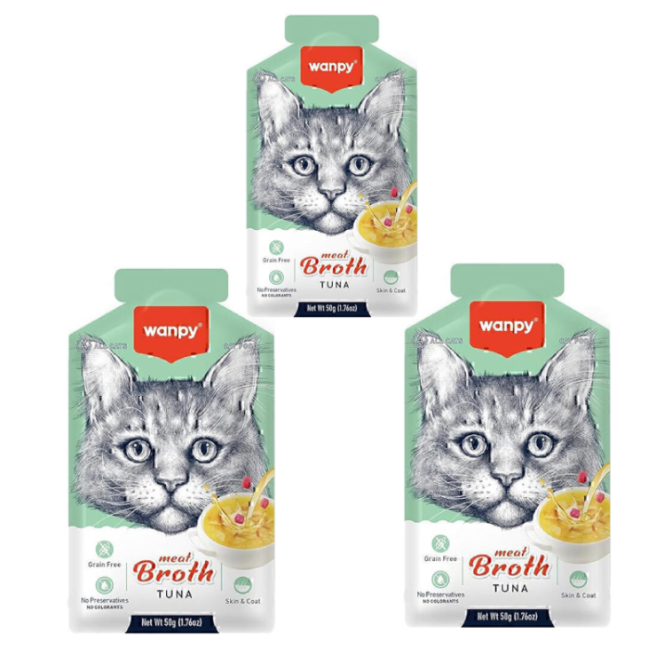 عکس بسته‌بندی سوپ گربه ونپی با طعم تن ماهی وزن 50 گرم